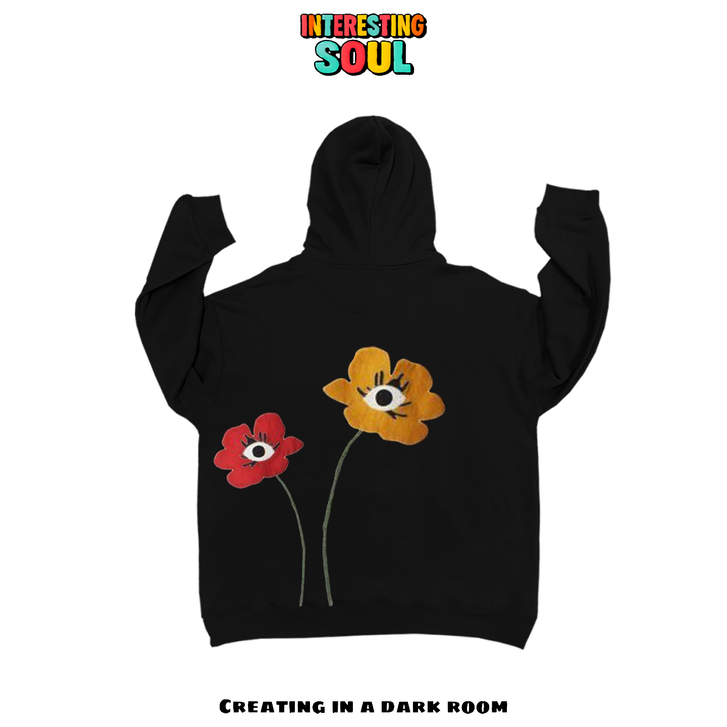 原创艺术家贴布！interesting灵魂！花卉创艺潮牌小众ins连帽卫衣