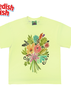 interesting灵魂 夏季趣味花卉小众原创设计感美潮rap学生短袖T恤