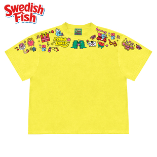 街头oldschool艺术画作拼接短袖 小领口 interesting灵魂原创美式