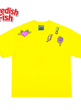 240g重磅柠檬黄色短袖！卡通嘻哈rap原创美式ins风街头宽松百搭