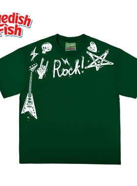 240g重磅墨绿色短袖T恤！美式ins风原创设计无性别宽松百搭街头