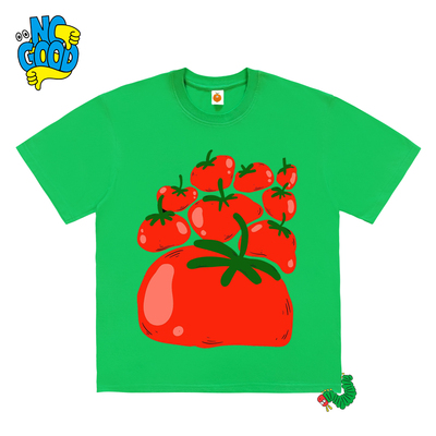 interesting灵魂！番茄素材印花Ootd多巴胺童趣设计感纯棉短袖T恤