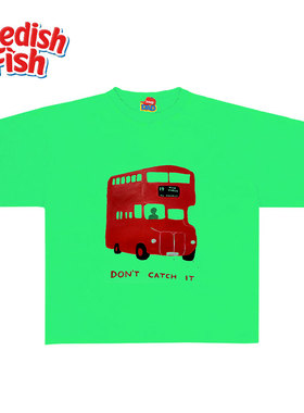全棉苹果绿！伦敦红色巴士图案设计感嘻哈原创JHYQ无性别短袖T恤