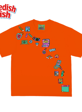 interesting灵魂 美潮趣味童趣多巴胺无性别小众原创拼接短袖T恤