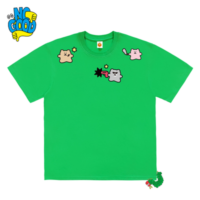 interesting灵魂 趣味原创JHYQ小熊乱斗夏季童趣趣味卡通短袖T恤