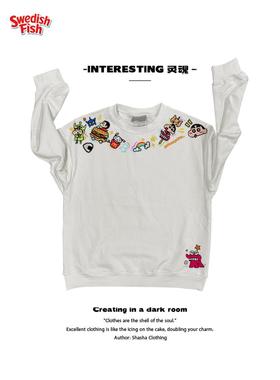 interesting灵魂 亚文化卡通蜡笔小新原创男女上衣Style圆领卫衣