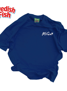 深蓝色！原创240g小众ins设计感重磅oversize街头阿美咔叽短袖T恤