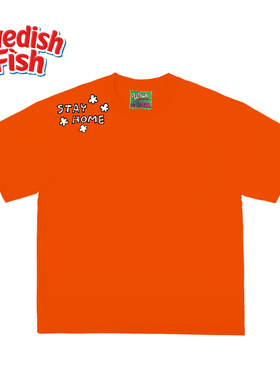 240g橙色短袖T恤！美式重磅阿美咔叽大码嘻哈街头oversize宽松rap