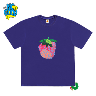 interesting灵魂！草莓卡通插画艺术家设计感小众JHYQ大学生短袖T