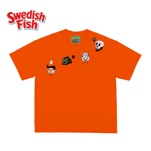 vintage街头重磅纯棉千禧风短袖 橙色 高级原创设计感oldschool