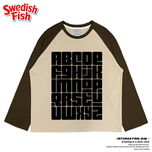 奢潮穿搭 街头oversize嘻哈高街重磅插肩长袖 卡其色系 美式