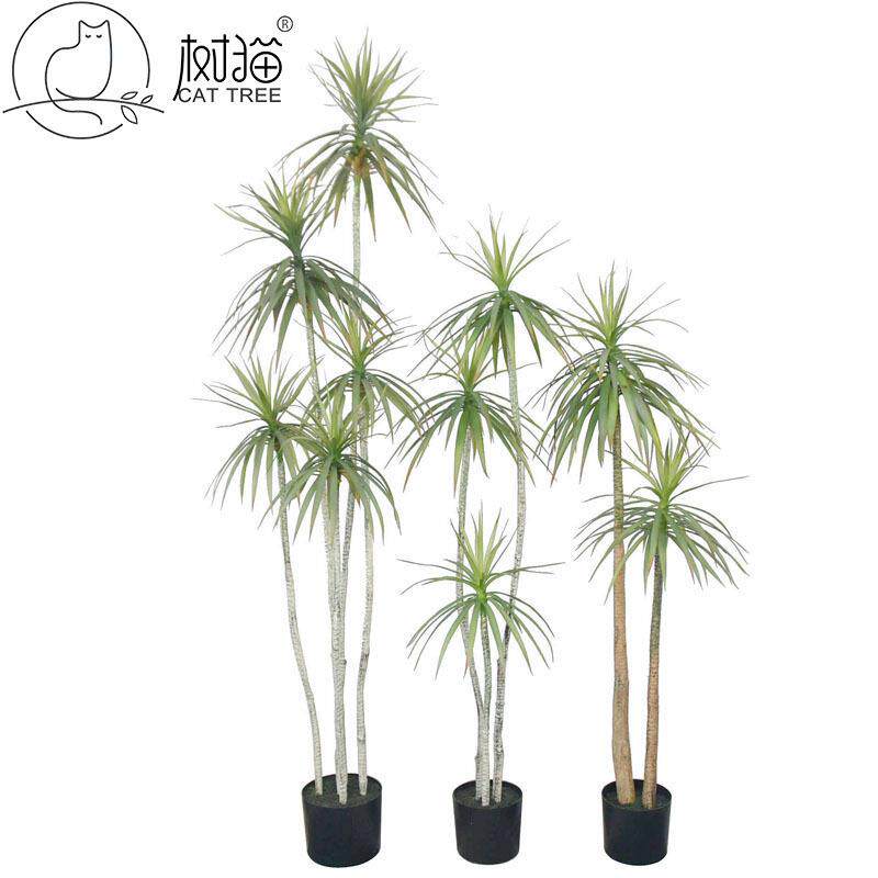 高品质仿真植物摆件狭叶龙舌兰盆栽高杆龙血树商场装饰荷兰铁假树