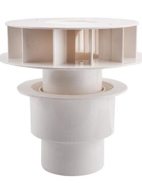 PVC排水管配件虹吸式雨水斗87型塑料重力DN110天台侧墙落水斗地漏