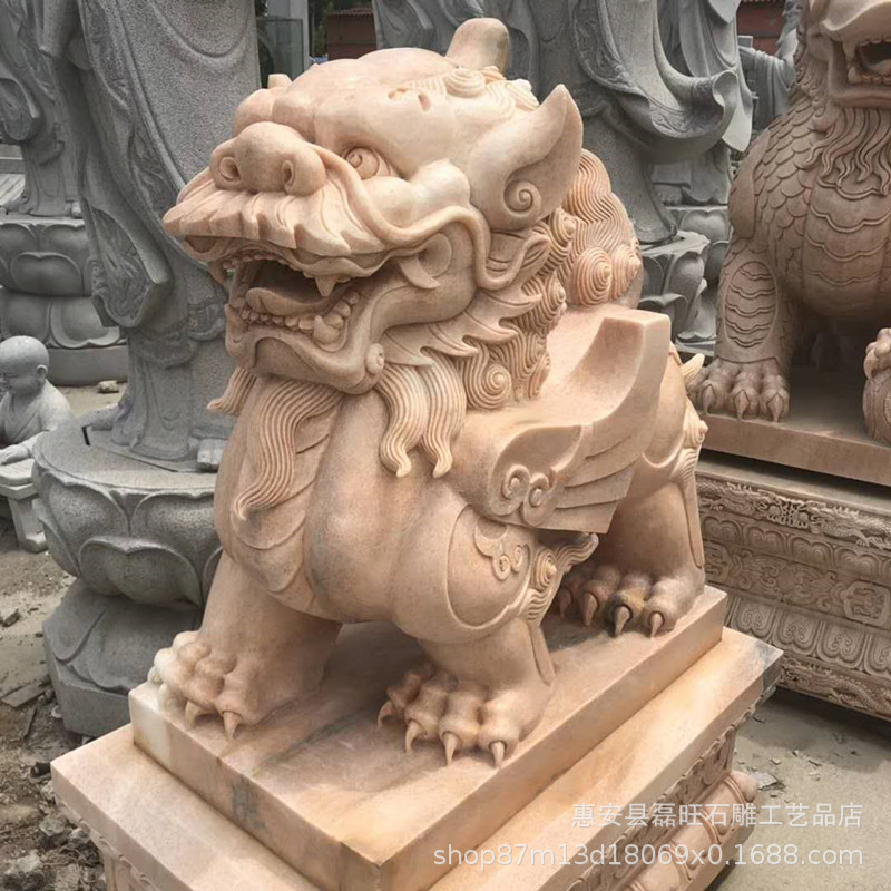 石雕貔貅现货 村门口青石貔貅石雕摆件公司摆放花岗岩麒麟雕塑