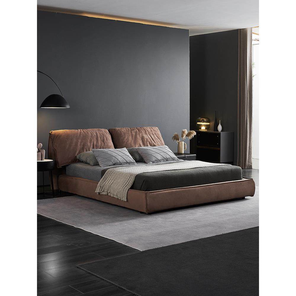 baxter大象耳朵床现代简约网红布艺极简软包轻奢羽绒科技布床主卧