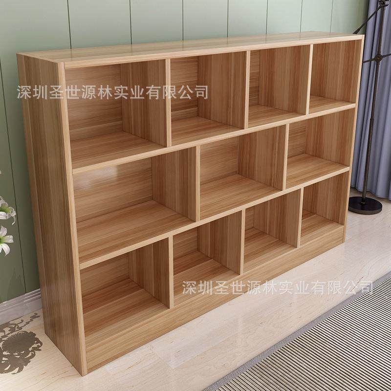 书架简易家用柜子分层落地置物架卧室收纳架子简约现代单元格书柜