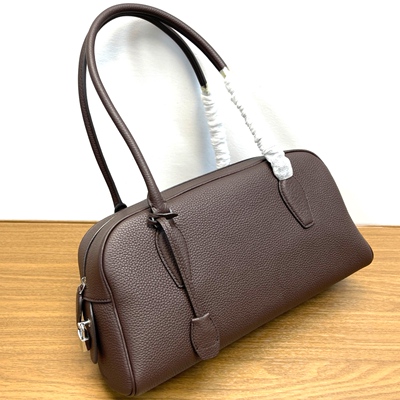 东莞手袋高定row老钱风荔枝纹牛皮EW india 长手柄保龄球包腋下包