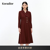 气质收腰连衣裙 2025冬季 100绵羊毛 Koradior珂莱蒂尔商场同款