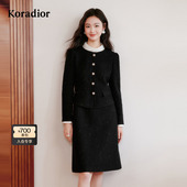 精致珠片香风假两件连衣裙 Koradior珂莱蒂尔商场同款 羊毛 冬季