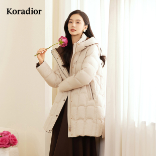气质经典 冬季 Koradior珂莱蒂尔商场同款 百搭羽绒服外套 白鹅绒