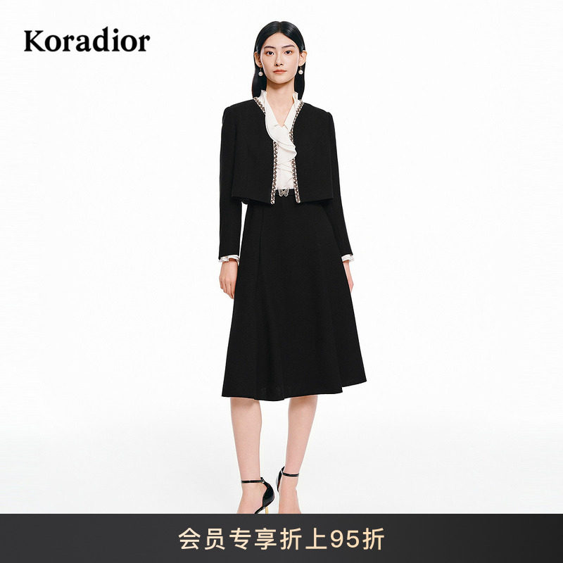 Koradior珂莱蒂尔商场同款2026春新款气质法式复古两件套连衣裙女,女装/女士精品,连衣裙,淘宝优惠券,粉丝福利购,淘宝优惠卷
