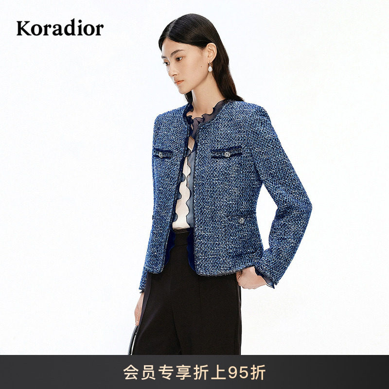 Koradior珂莱蒂尔2026春季新款气质浪漫老钱香风粗花呢短外套女,女装/女士精品,短外套,淘宝优惠券,粉丝福利购,淘宝优惠卷