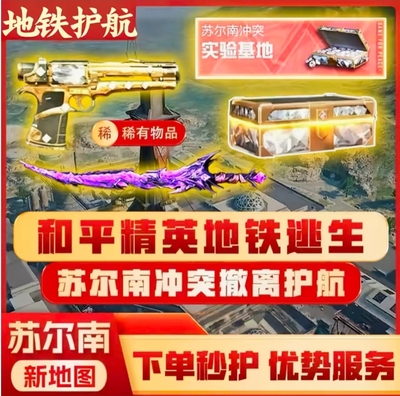 和平精英地铁逃生护航超便宜下单秒护不卡保底金牌打手苏尔南手枪