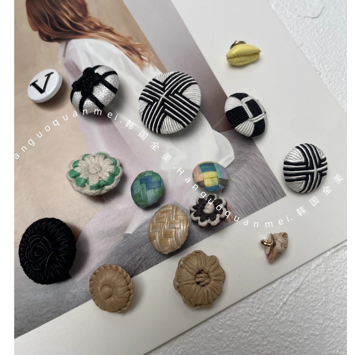 欧洲站欧货2025年秋冬新品编织纽扣贝壳手缝扣diy服装辅料扣子,纺织面料/辅料/配套,服装纽扣,淘宝优惠券,粉丝福利购,淘宝优惠卷