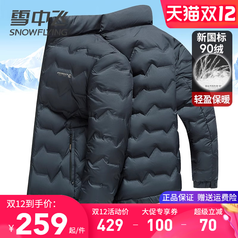 雪中飞轻暖羽绒服男立领短款小个子显高鸭绒服装轻便南方冬季外套