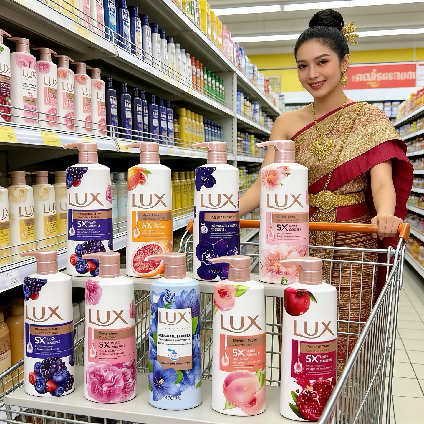 泰国力 士LUX花果香沐浴露 白皙焕采持久留香石榴幽莲沐浴乳450ml