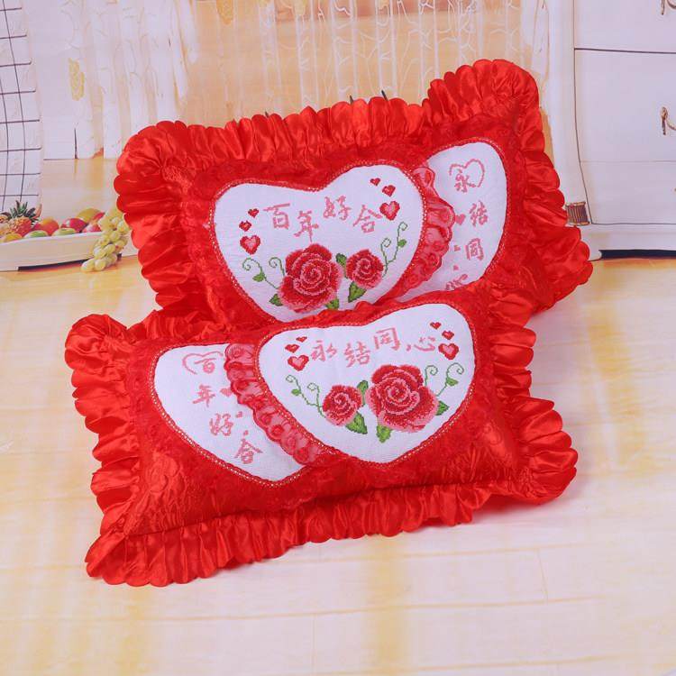 十字绣手工绣好抱枕成品新款单人枕头套卧室结婚枕枕套现货包邮,居家布艺,十字绣成品,淘宝优惠券,粉丝福利购,淘宝优惠卷