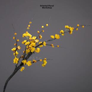 单朵模拟梅花枝梅花插花家居客厅地板装饰花卉桃花假花绢花推广