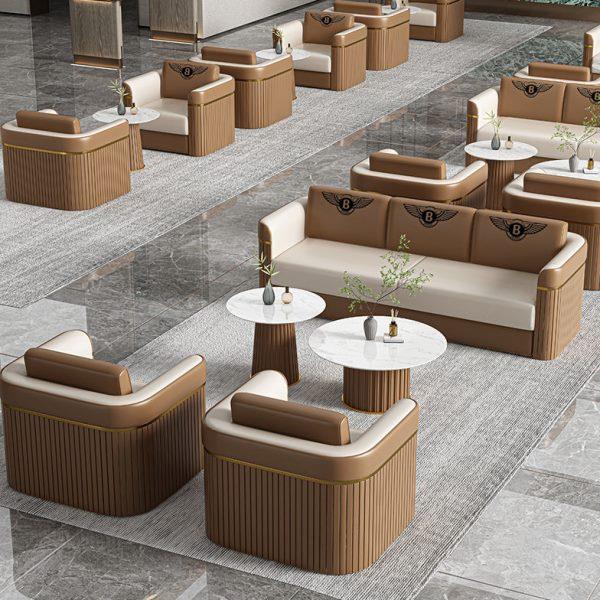 商务洽谈桌椅会客接待沙发轻奢休闲茶几休息区酒店大堂美容院组合