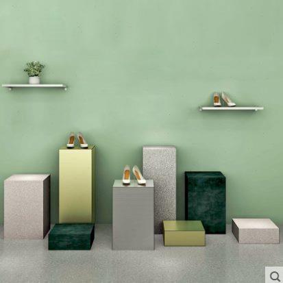 新款服装店高低展示台组合中岛台长方形流水台模特地台货架橱窗