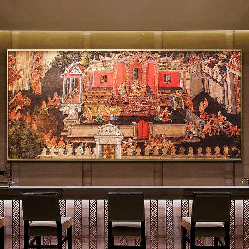 异丽东南亚风格装饰画客厅沙发背景墙壁画泰式风情特色餐厅挂画,家居饰品,现代装饰画,淘宝优惠券,粉丝福利购,淘宝优惠卷