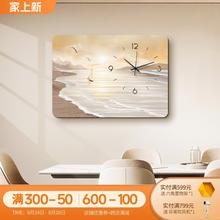 现代简约电表箱装饰画抽象风景电闸开关遮挡挂画配电箱带钟表壁画