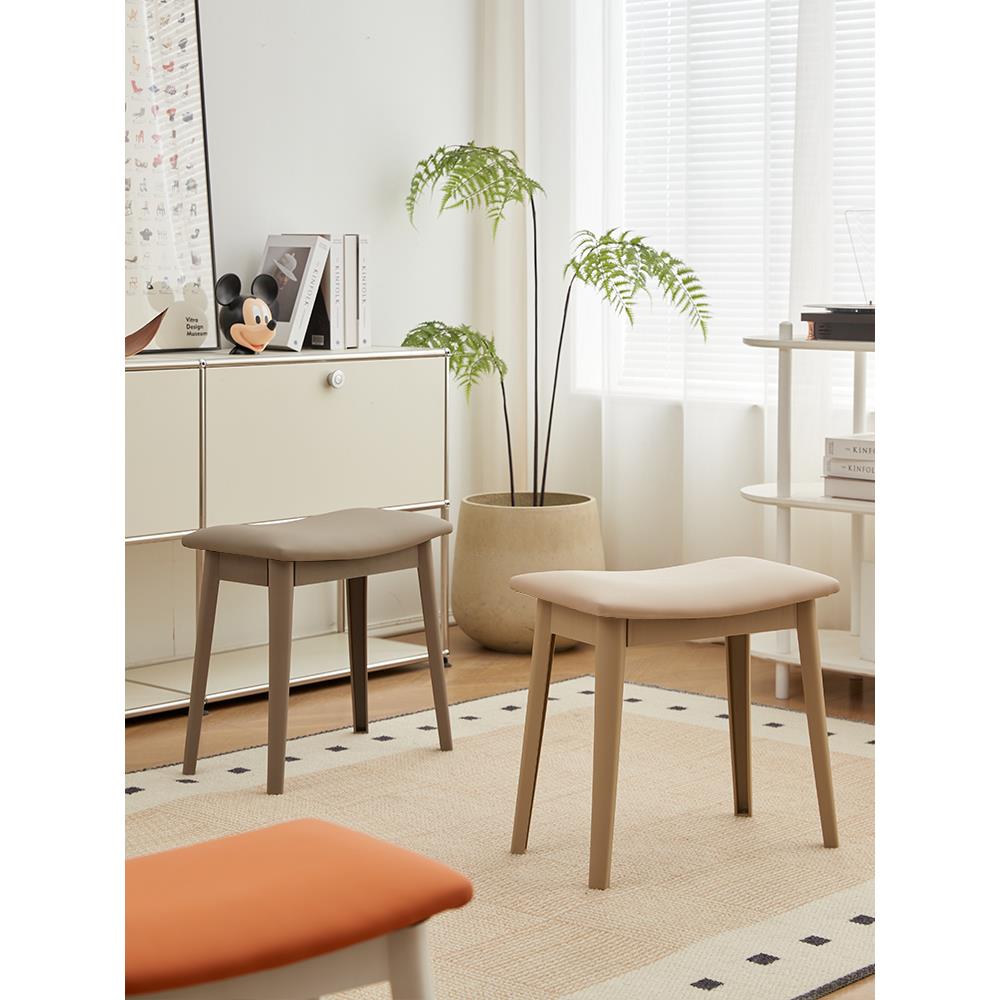 轻奢面化妆凳梳妆凳简约小矮凳换鞋凳子女生卧室梳妆台椅子方板凳