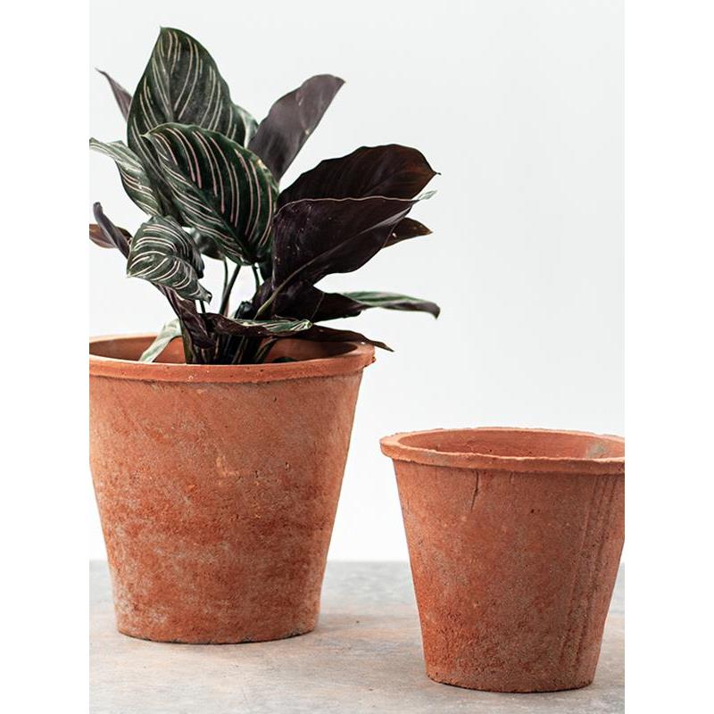 大高筒陶土红陶青山花盆瓦盆龟背竹发财树陶盆复古透气老式大盆栽