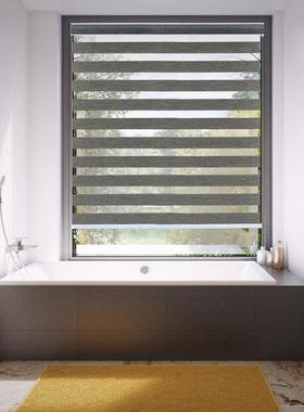 高密纱雾化卷帘窗帘遮光免打孔百叶窗帘卫K生间升降浴室成品卷拉