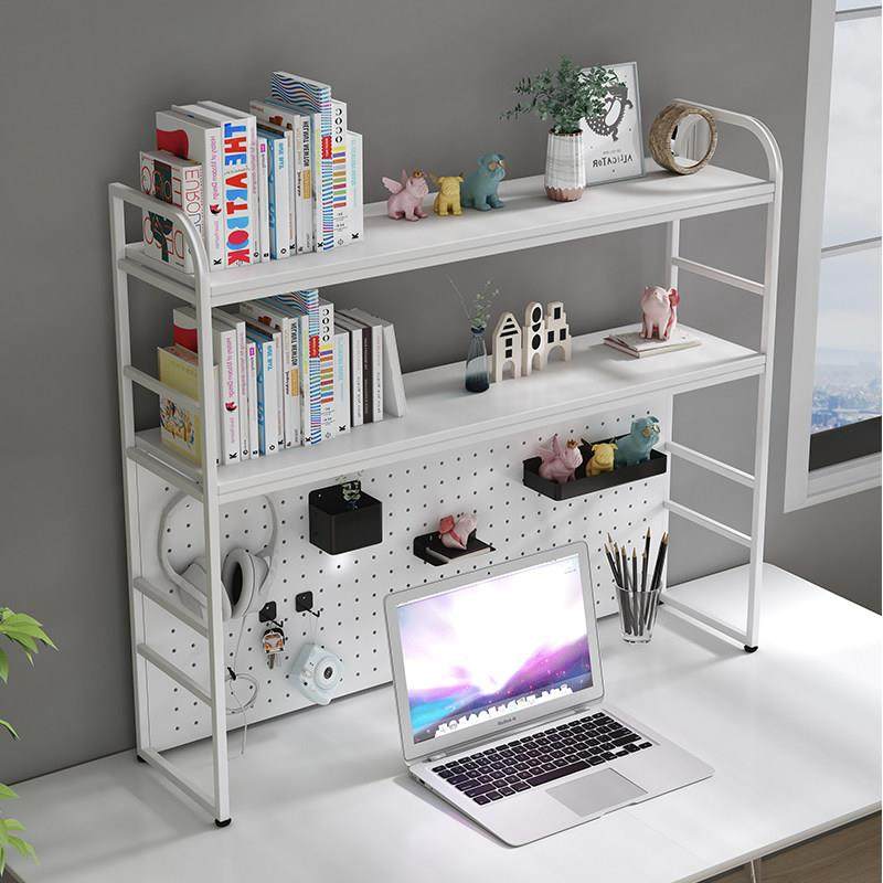 书架带洞洞板书桌收纳置物架桌面多层铁艺桌上架子学生电脑办公桌,收纳整理,书桌收纳置物架,淘宝优惠券,粉丝福利购,淘宝优惠卷