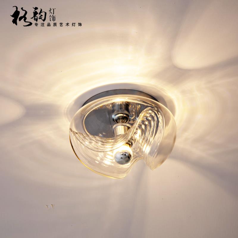 包豪斯玻璃过道吸顶灯法式中古复古创意氛围入户玄关衣帽间阳台灯