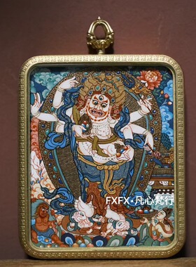 【FXFX•凡心梵行】白六臂 玛哈嘎拉唐卡 收藏级 纯手绘矿物颜料