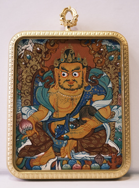 唐卡 黄财神 西藏拉萨一级画师次仁 矿物颜料纯手绘