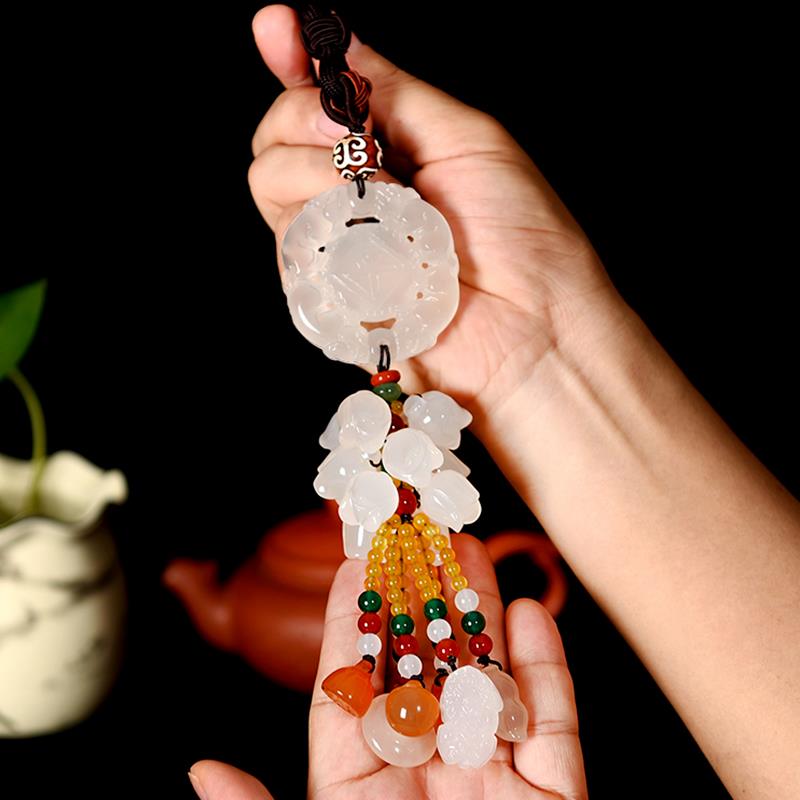 汽车挂件饰品女高档车载玉貔貅一鹿平安后视镜吊坠车内创意吊饰男