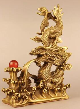 铜龙摆件戏珠龙避火龙厨房西北方火烧天门乾位灶台摆件辟火龙招财