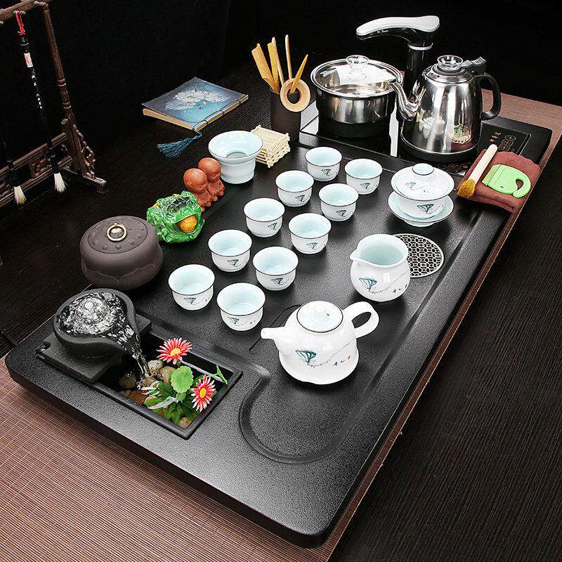 全自动茶盘套装紫砂功夫茶具家用烧水壶一体办公室会客泡茶台茶海
