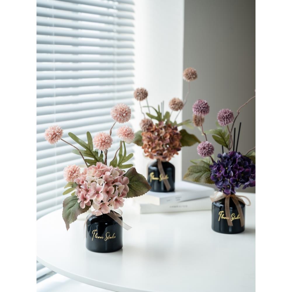 ins风仿真花香薰摆件客厅卧室房间装饰品小众卫生间家居花艺软装