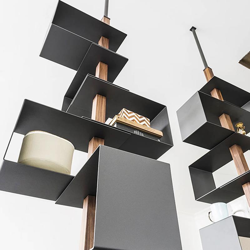 极简旋转书柜展示架落地书架意式简约收纳多层置物架玄关装饰展柜