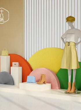 十八纸装饰纸扇中国风工艺品摄影扇子橱窗装饰拍摄创意摆件展示