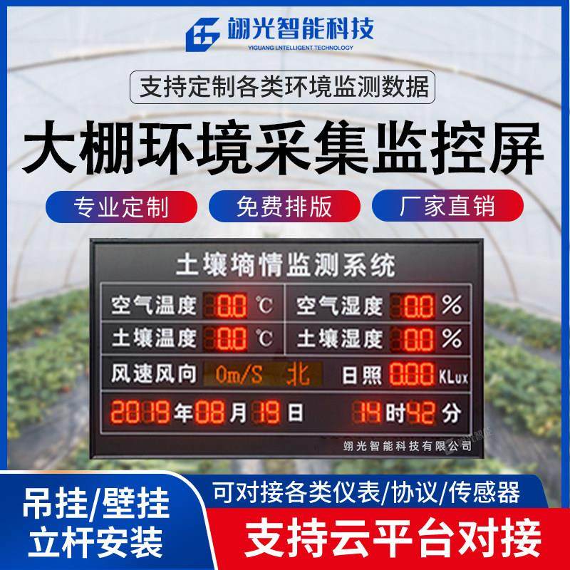 大棚环境监测系统土壤光照温湿度风速农业LED显示屏电子看板定制,五金/工具,LED显示屏,淘宝优惠券,粉丝福利购,淘宝优惠卷